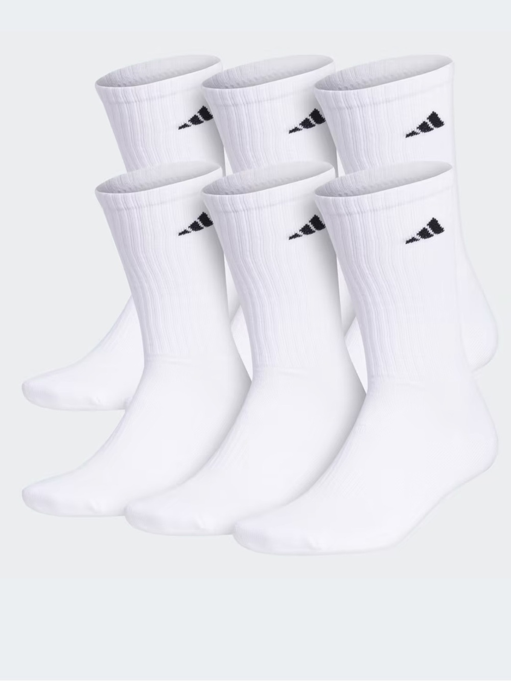 Adidas White Cushioned Crew Socks with Logo 6 Pair Pack Size X-Large 15-19